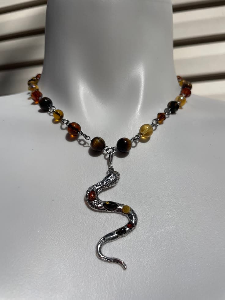 Amber Snake Necklace