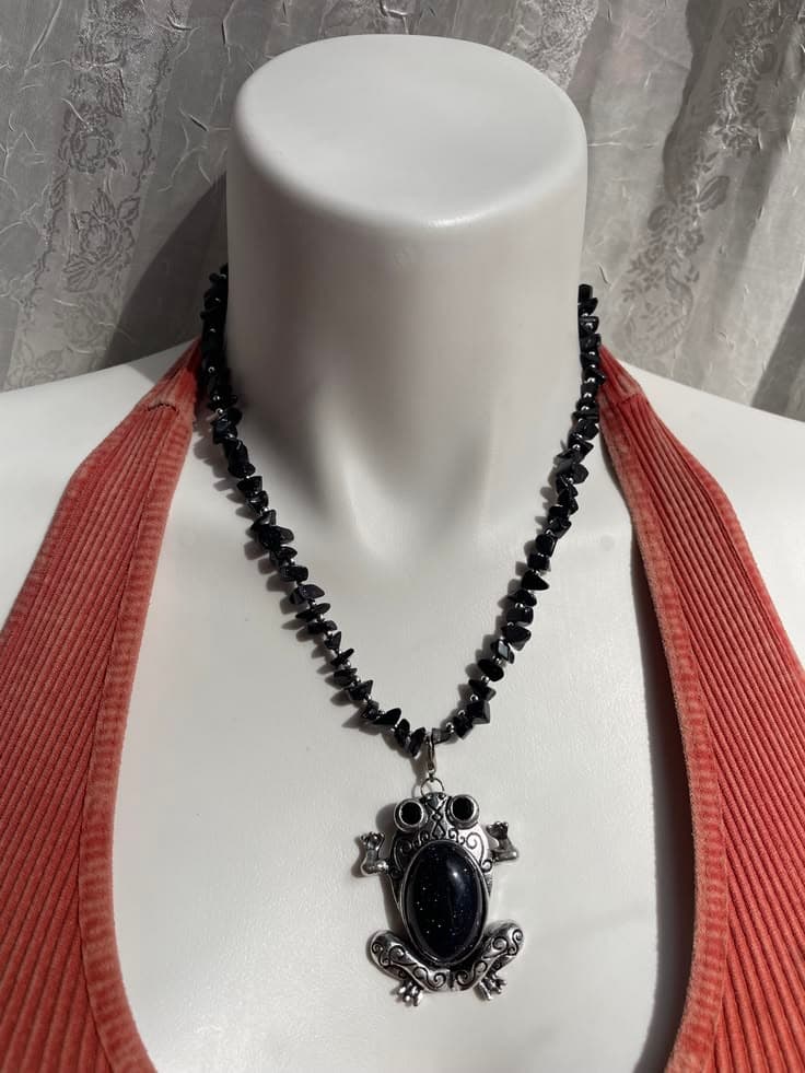 Black Frog Necklace