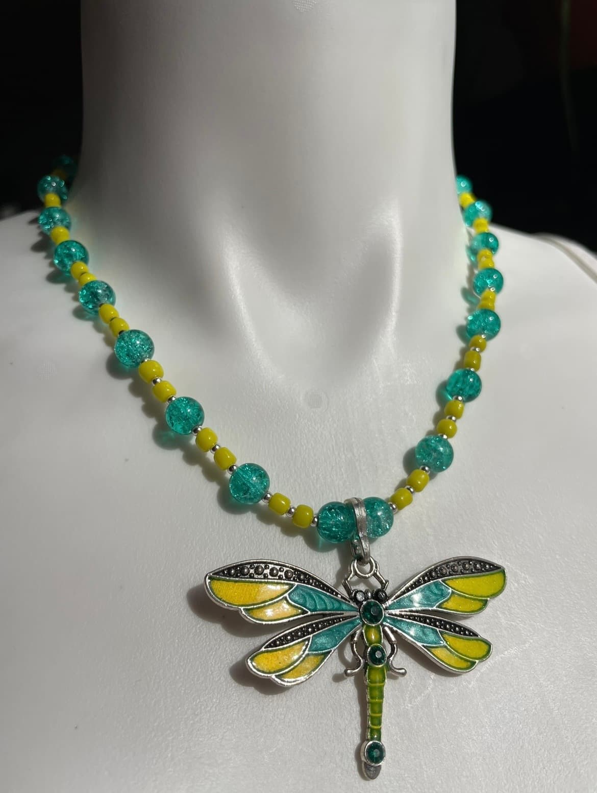 Green Dragonfly Necklace