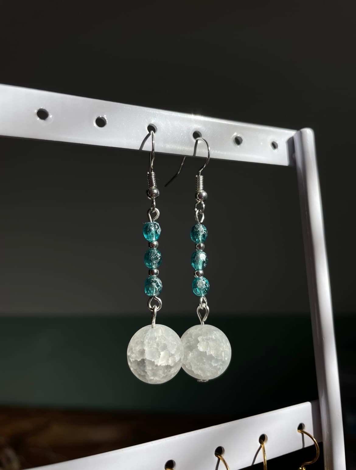 Frosted Snowball Earrings