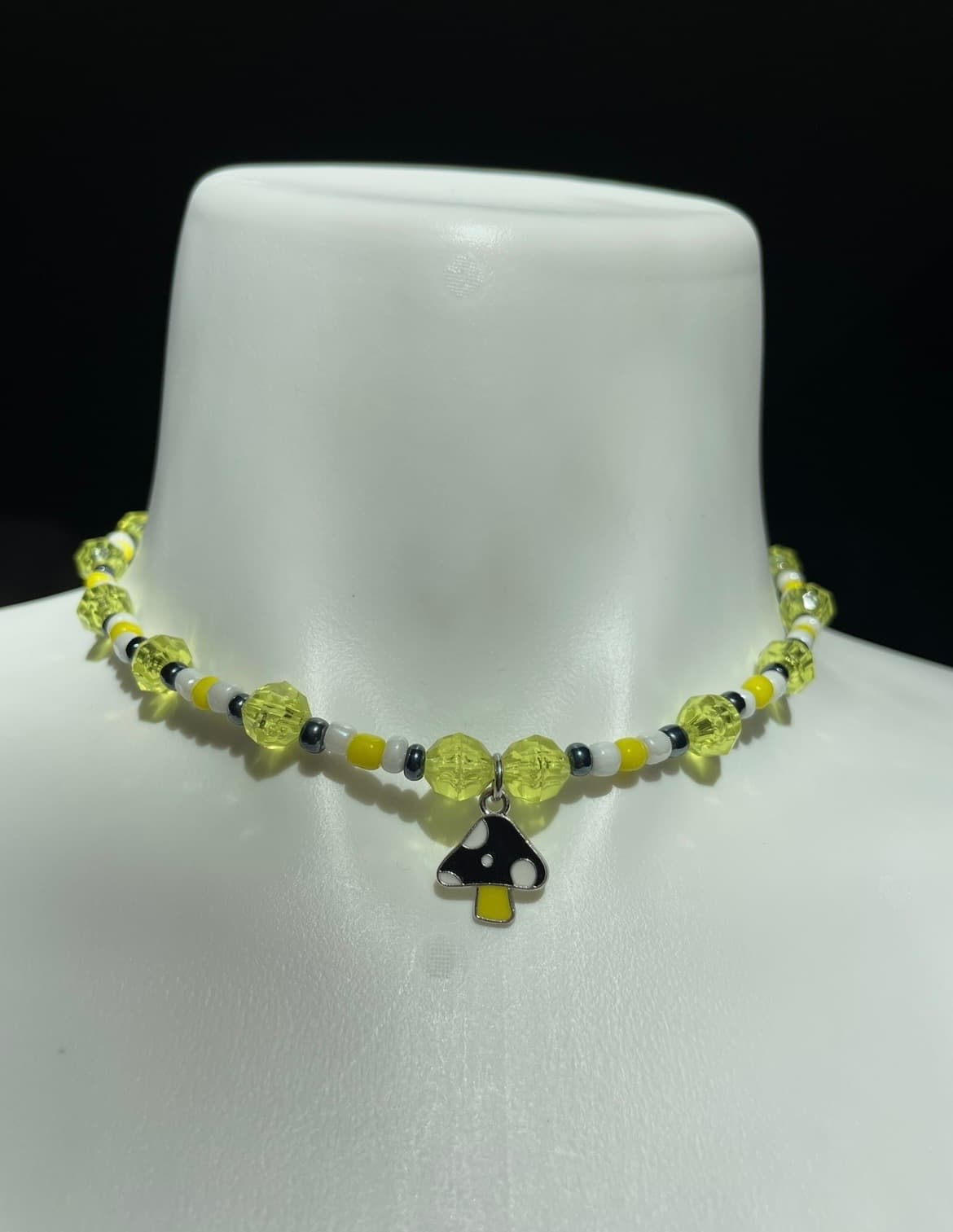 Golden Hive Mushroom Necklace
