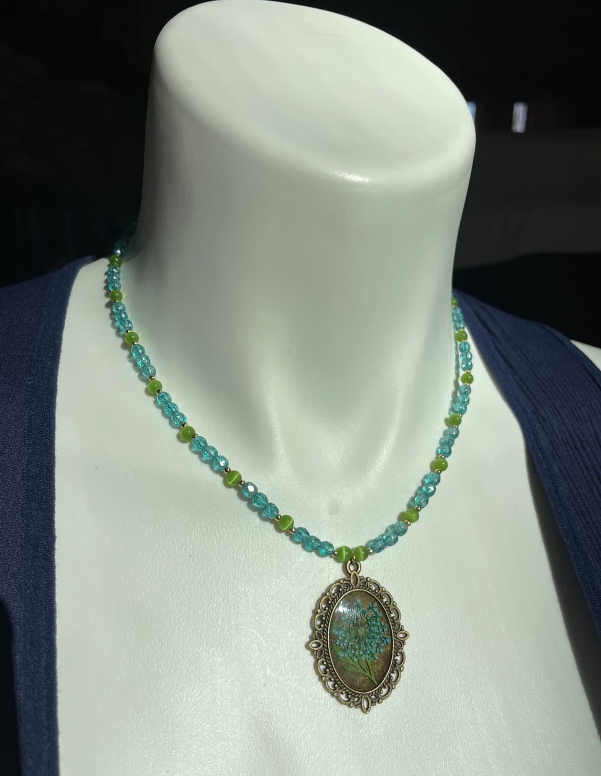 Blue Fern Keepsake Necklace