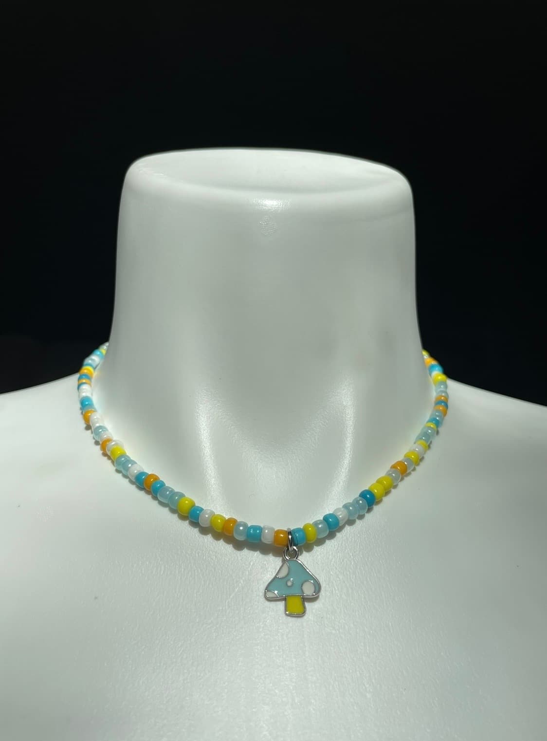 Bluebell Mushroom Charm Necklace