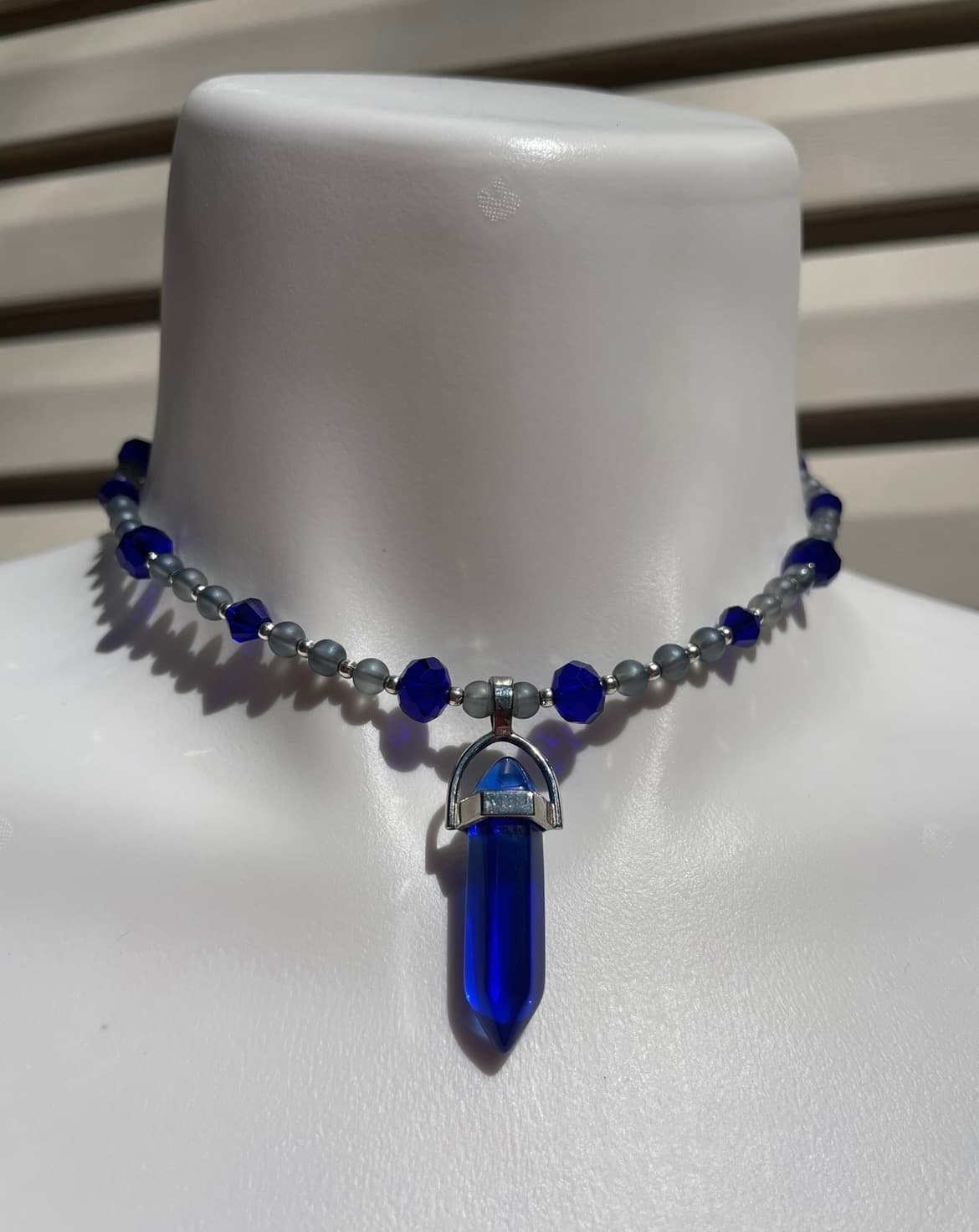 Blue Saphire Prism Necklace