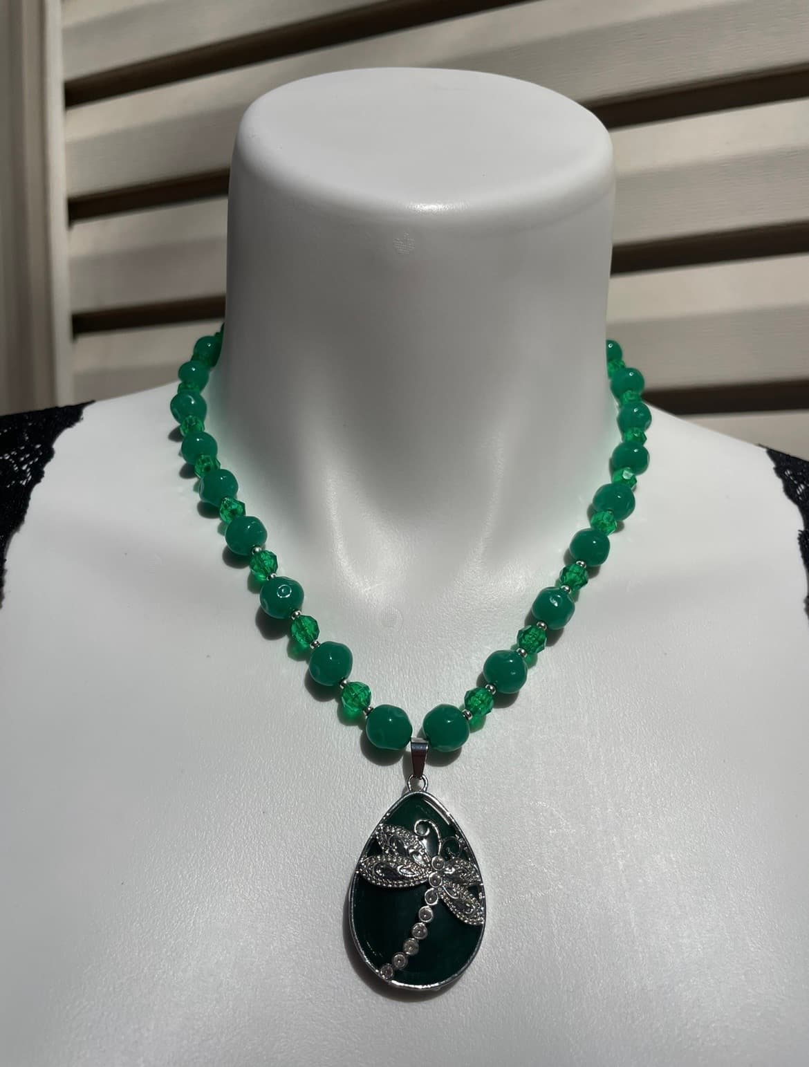 Green Aventurine Dragonfly Necklace