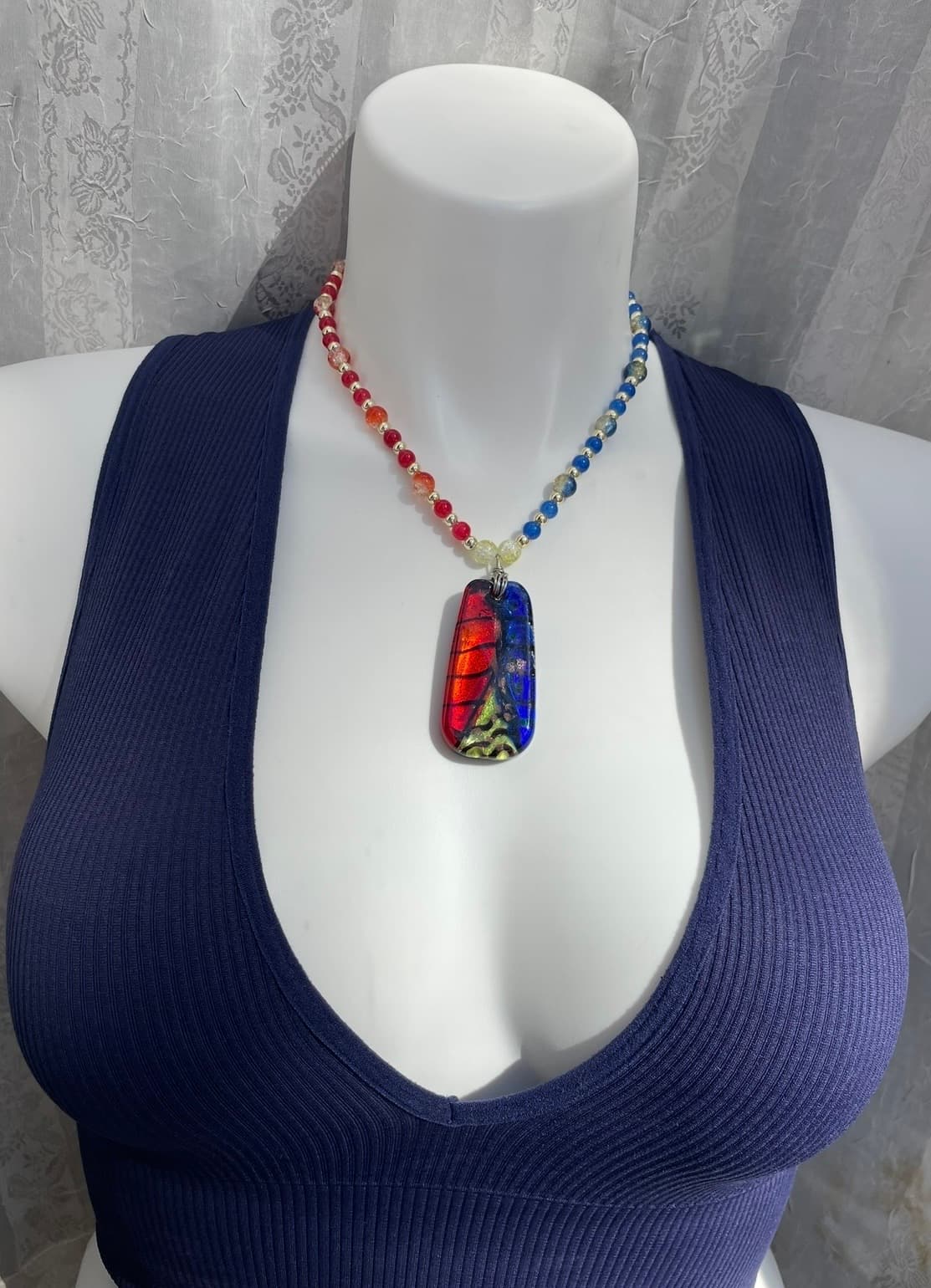 Primary Glass Tag Necklace