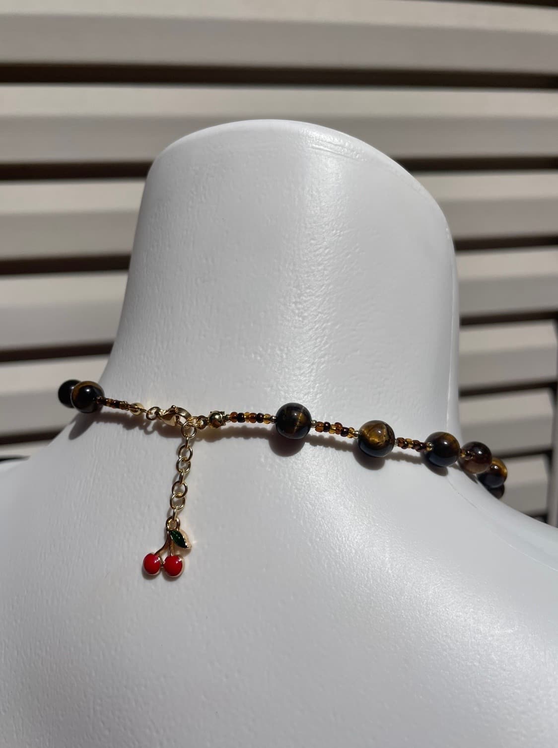Tigers Eye Mushroom Necklace detail 3