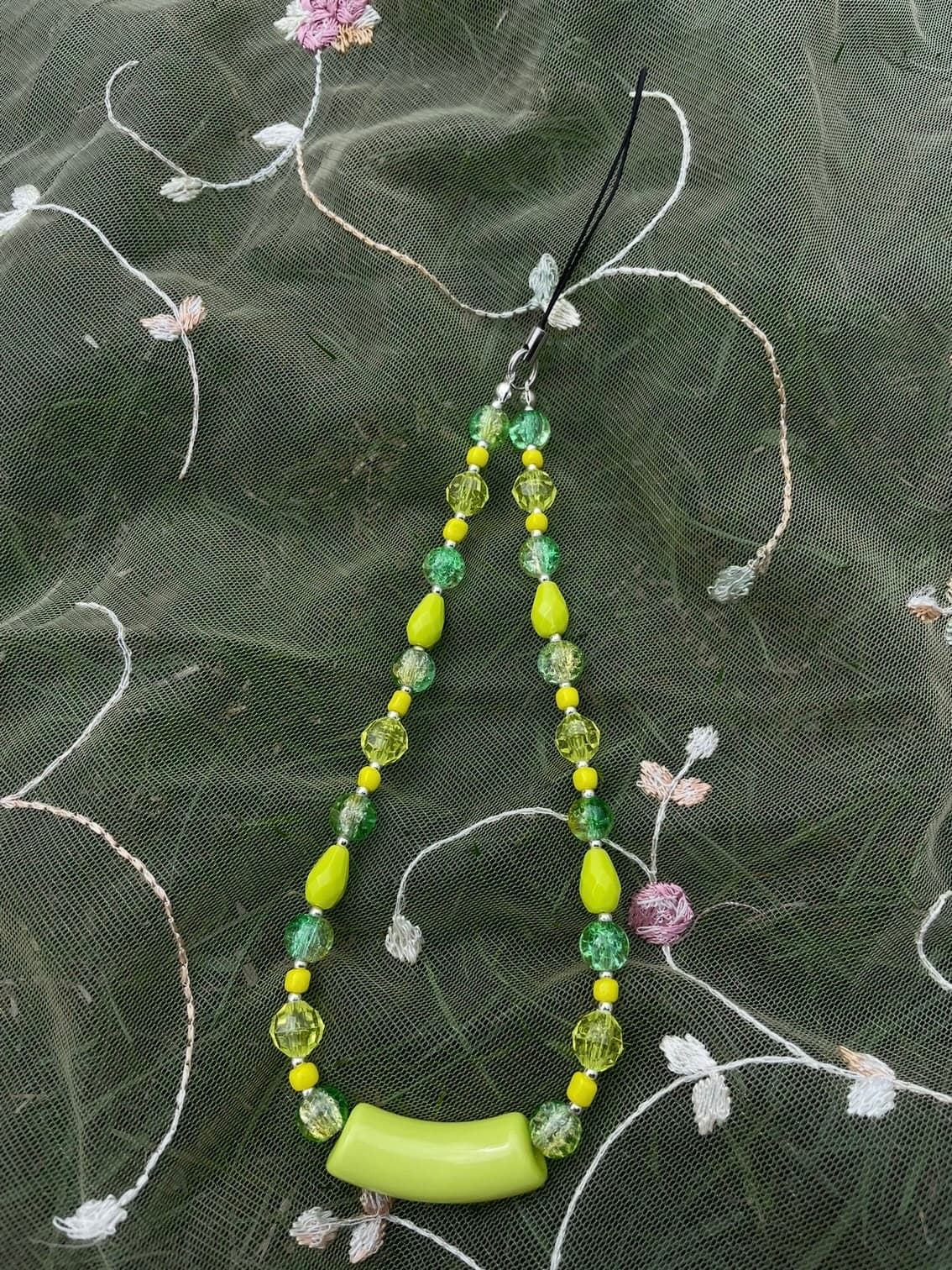 Green Noodle Phone Charm