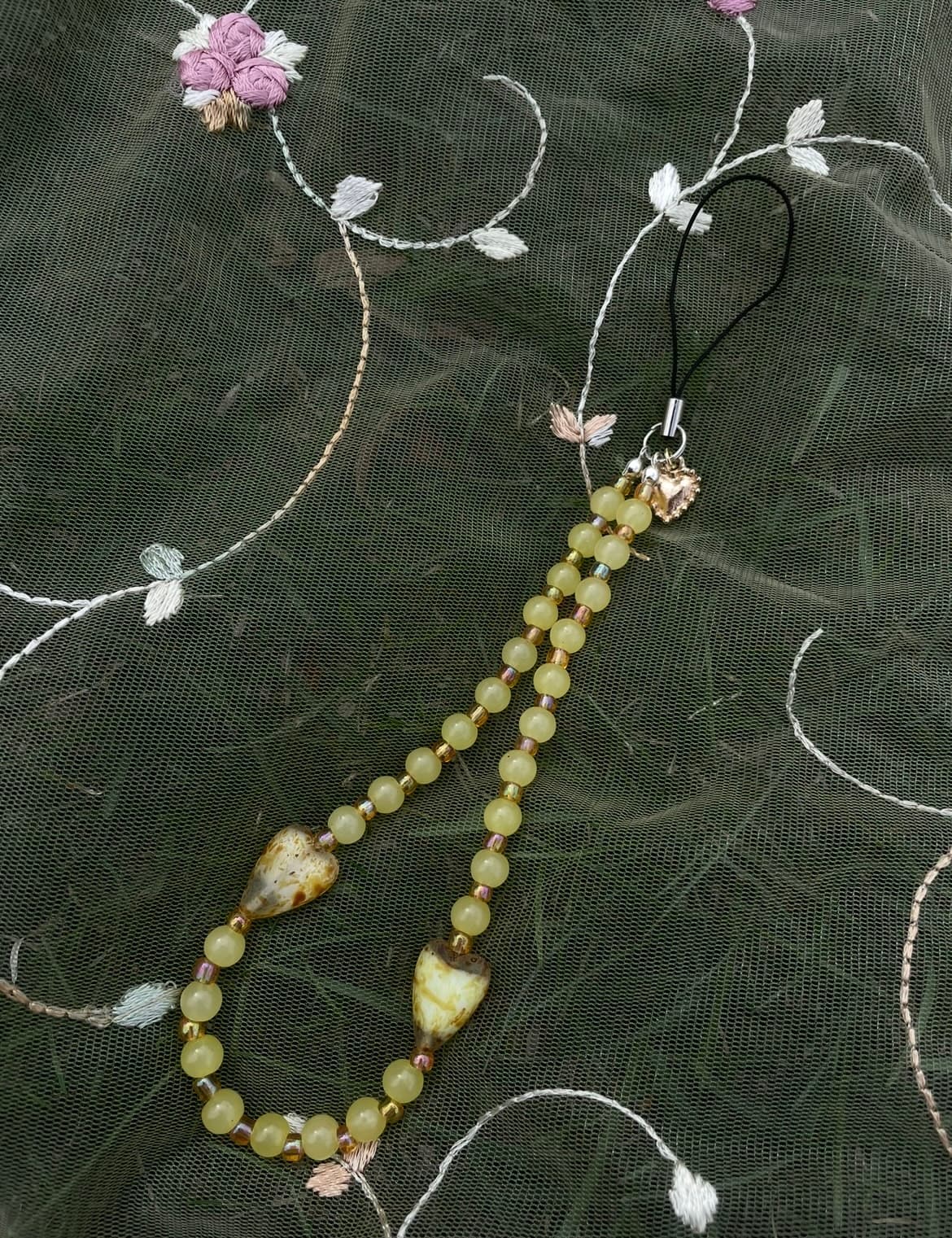 Yellow Hearts Phone Chain