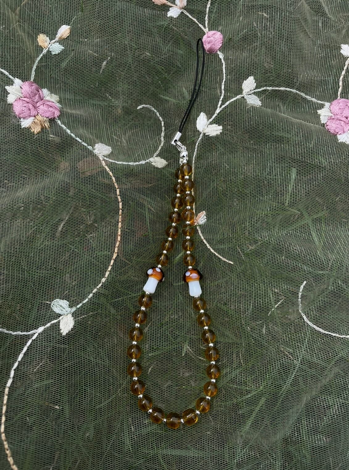 Amber Shroom Phone Charm