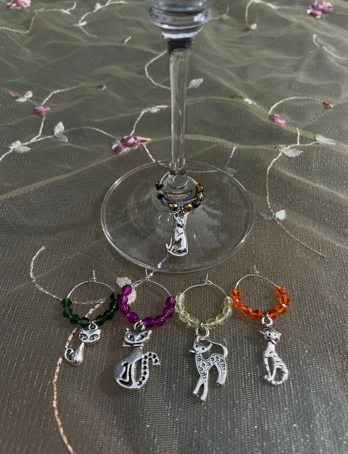 Kitty Cat Club Wine Charms