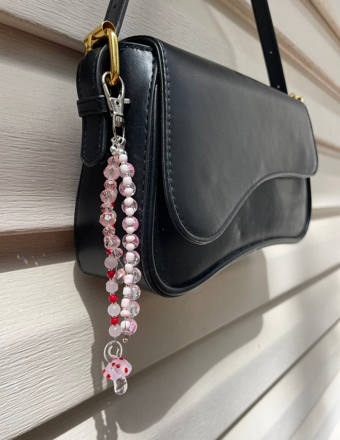 Pink Mushroom Keychain