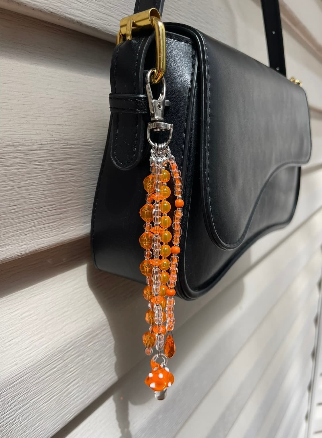 Orange Mushroom Keychain