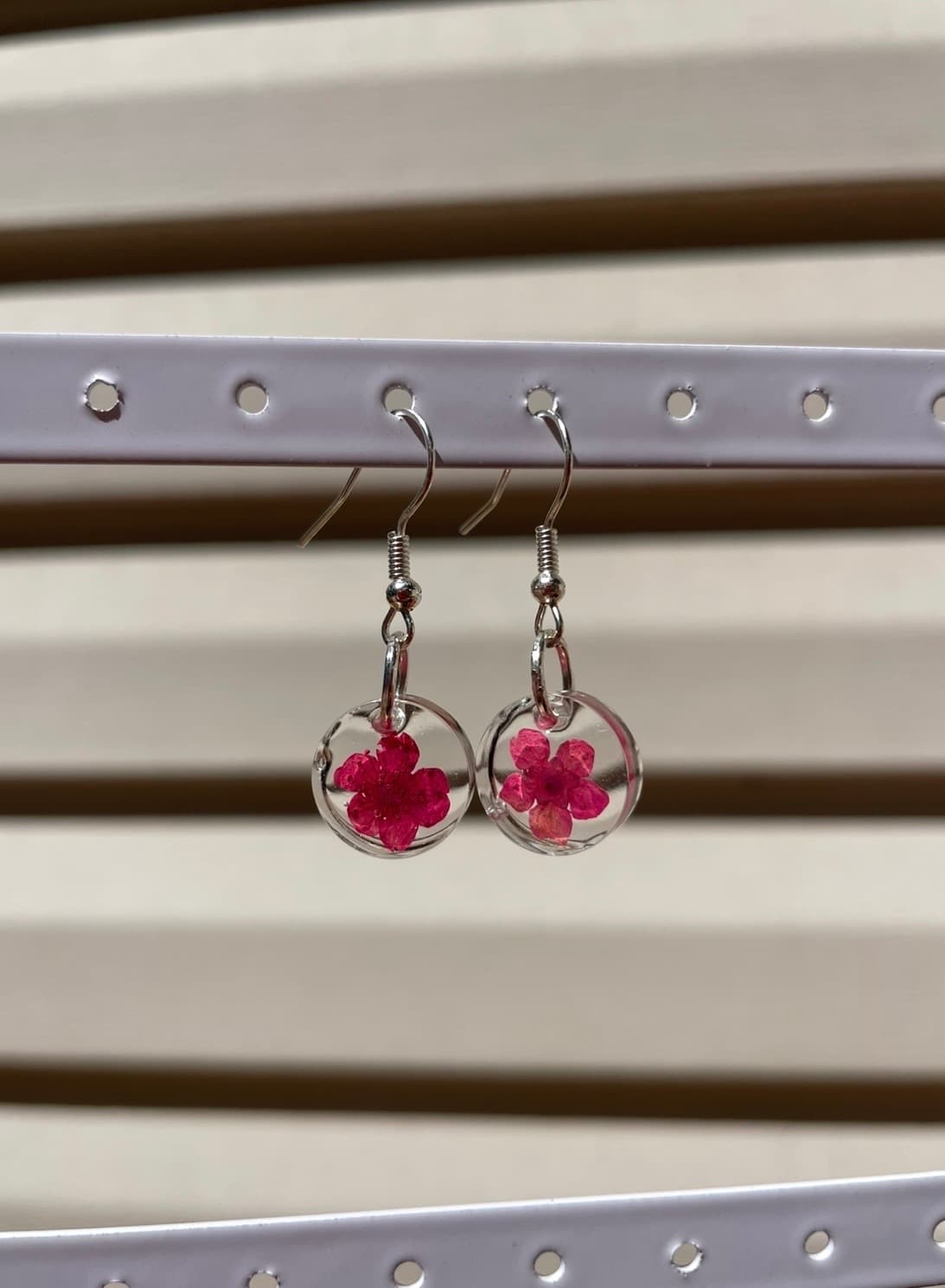 Flower Coin Resin Earrings