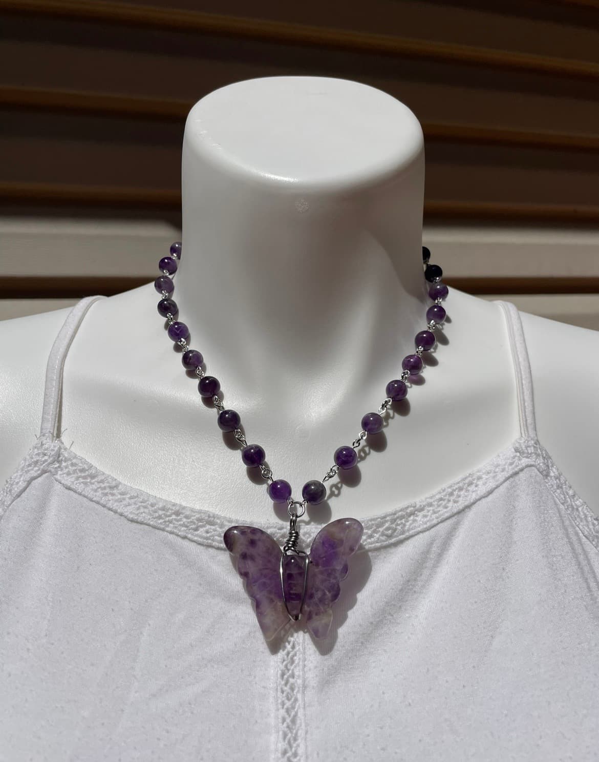 Amethyst Butterfly Necklace