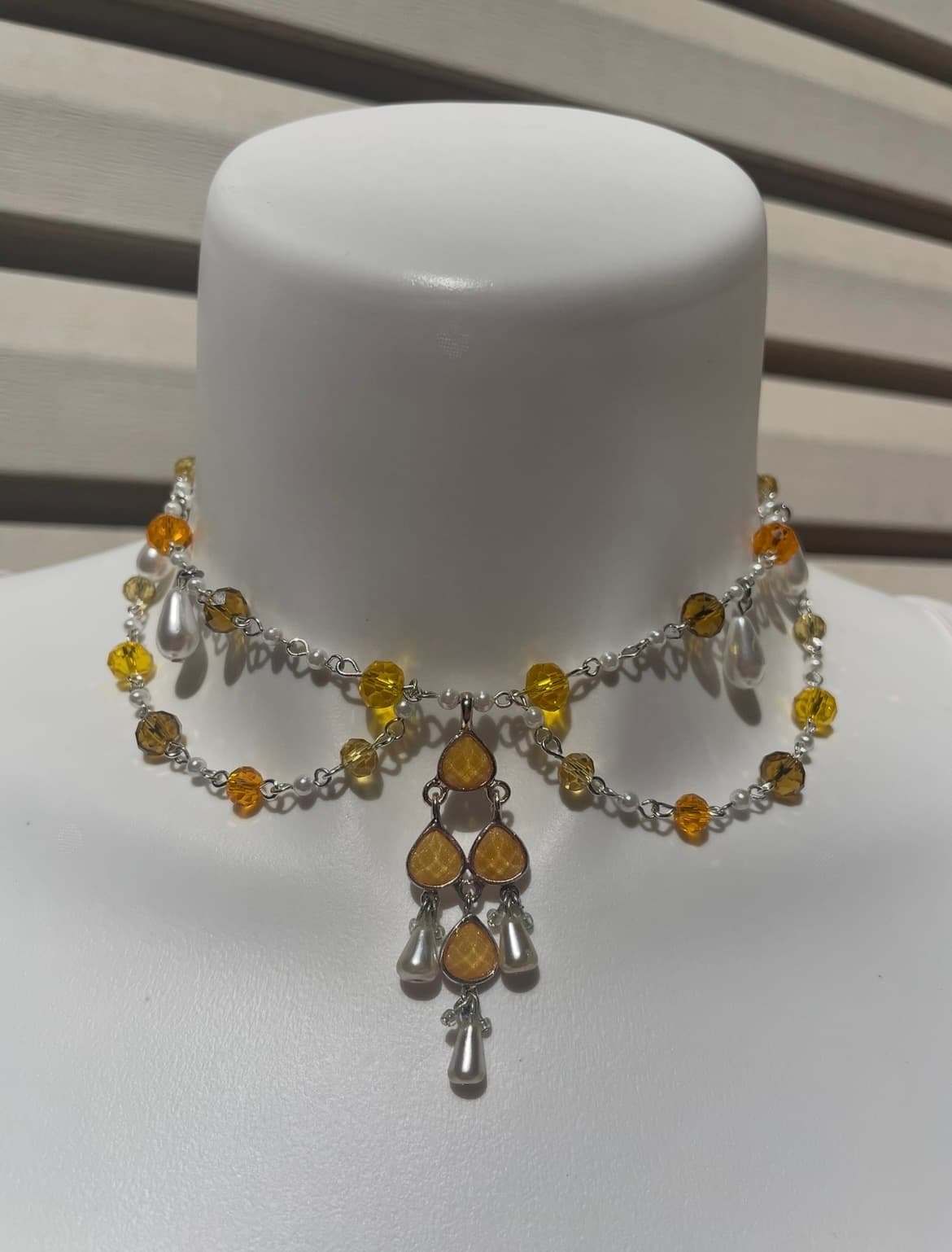 Yellow Pearl Jam Necklace