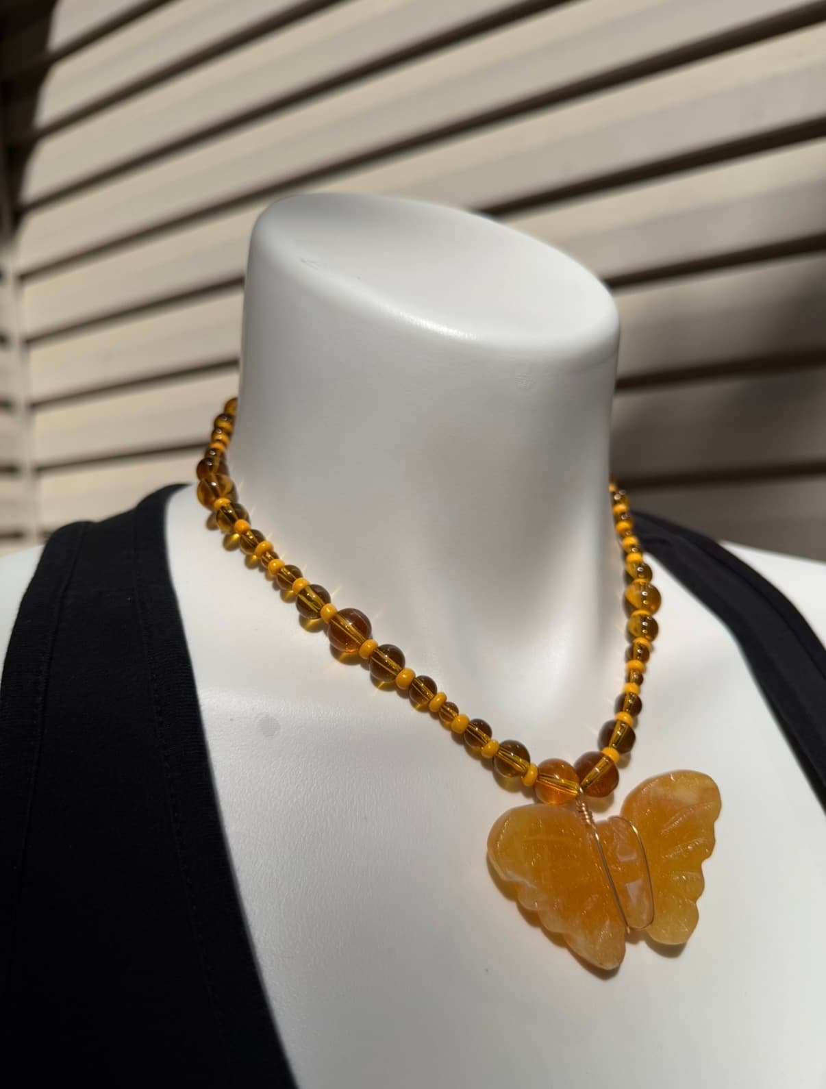 Honeycomb Butterfly Necklace detail 1