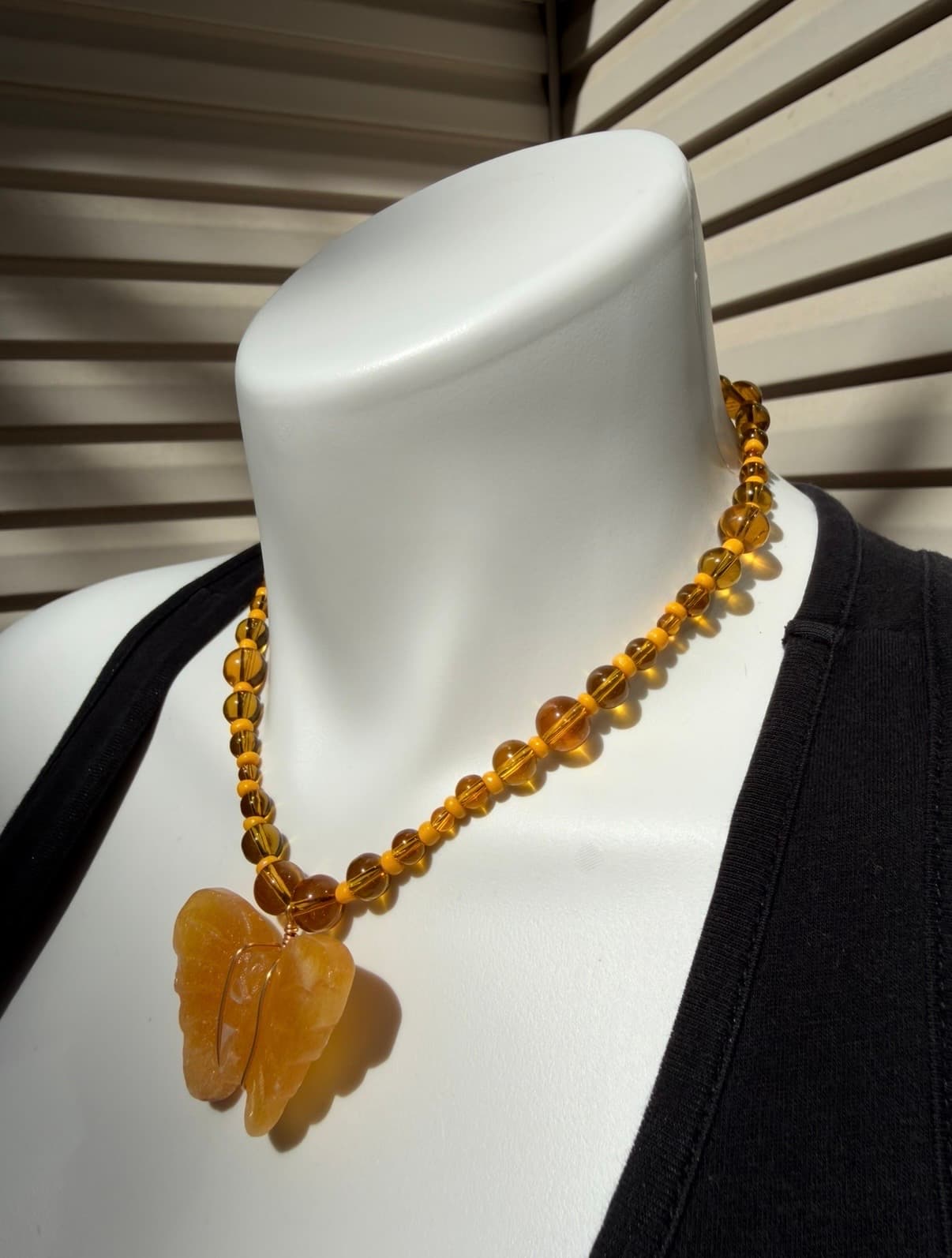 Honeycomb Butterfly Necklace detail 2